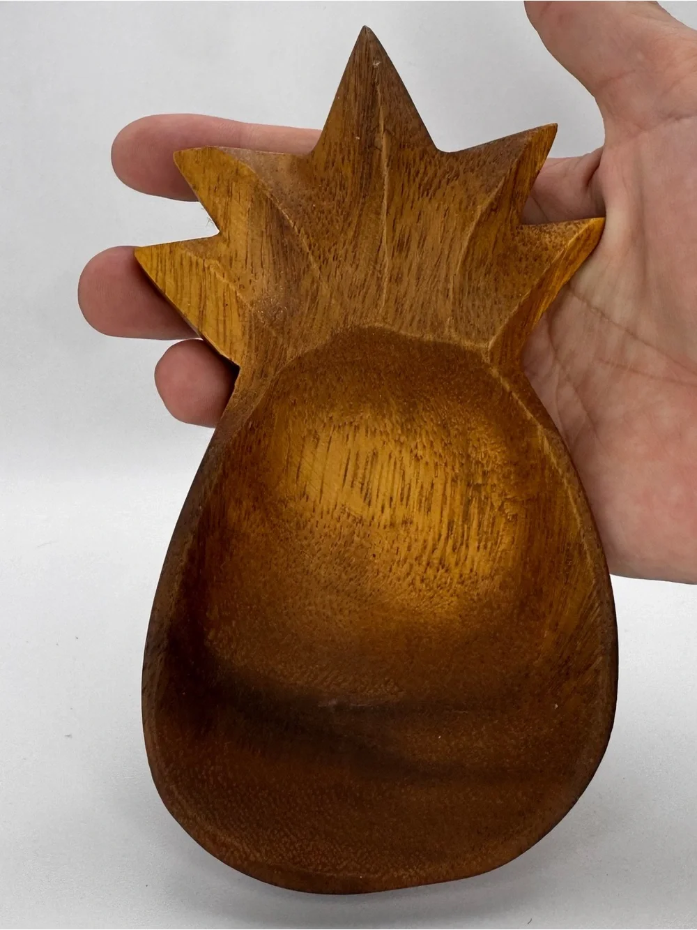 Wooden Pineapple Snack Bowls - Brown